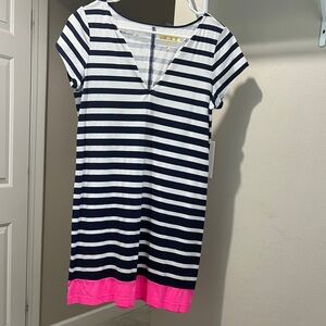 GUC Lilly Pulitzer Navy and White Striped  Dress
